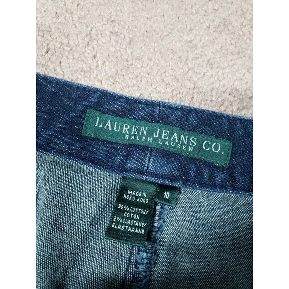 Ralph Lauren Vtg Women’s Blue Jeans Straight Waist Buckle Metallic Hardware 10 - Picture 5 of 12